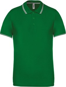 Kariban K250 - Herren Kurzarm Pique Poloshirt Kelly Green / Light Grey / White