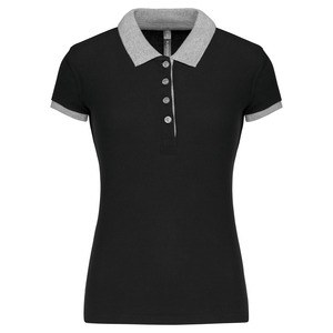 Kariban K259 - Zweifarbiges Piqué-Polohemd für Damen Black / Oxford grey
