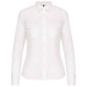 Kariban K506 - Langarm-Pilotenhemd für Damen Weiß