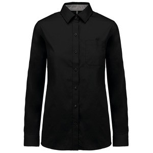 Kariban K585 - Langarm-Baumwollhemd für Damen Black