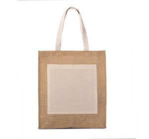 Kimood KI0221 - Jute Shopper Tasche Natural / Gold