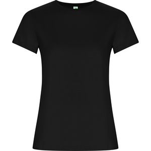 Roly CA6696 - GOLDEN WOMAN Figurbetontes Kurzarm-Damen T-Shirt aus Bio-Baumwolle Black