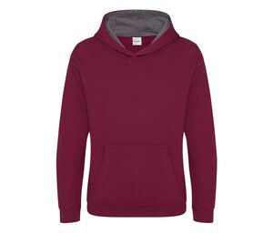 AWDIS JH03J - Kinder -Sweatshirt mit kontrastierender Kapuze