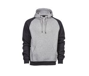 Tee Jays TJ5432 - Kapuzen -Sweatshirt mit kontrastierenden Ärmeln Heather/Dark Grey
