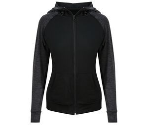 Just Cool JC058 - Frauenkontrast Sweatshirt Black / Black Slate Melange