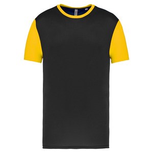 PROACT PA4023 - Zweifarbiges Kurzarmtrikot für Erwachsene Black / Sporty Yellow