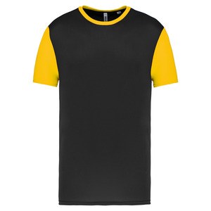 PROACT PA4024 - Zweifarbiges Kurzarmtrikot für Kinder Black / Sporty Yellow