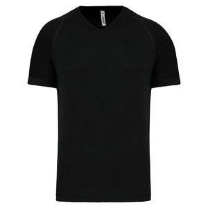 PROACT PA476 - Herren Kurzarm-Sportshirt mit V-Ausschnitt Black