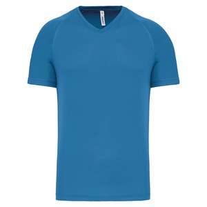 PROACT PA476 - Herren Kurzarm-Sportshirt mit V-Ausschnitt Aqua Blue