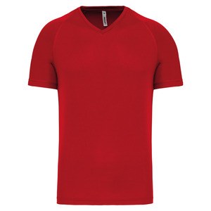 PROACT PA476 - Herren Kurzarm-Sportshirt mit V-Ausschnitt Red
