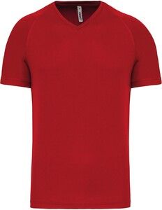 PROACT PA476 - Herren Kurzarm-Sportshirt mit V-Ausschnitt Red