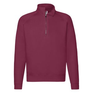 Fruit of the Loom 62-032-0 - Zip Neck Raglan Sweatshirt Burgund