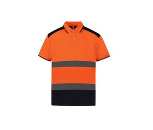 Yoko YK220 - Polo bicolore Hi Vis Orange/Navy