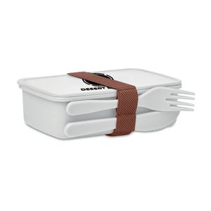 GiftRetail MO6254 - SUNDAY Lunchbox mit Besteck Weiß