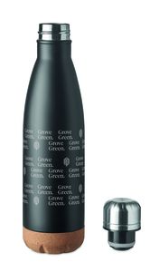GiftRetail MO6313 - ASPEN CORK Doppelwandige Isolierflasche Schwarz