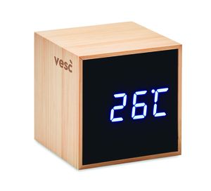 GiftRetail MO9922 - LED-Wecker mit Bambusgehäuse Wood