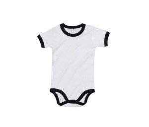 BABYBUGZ BZ019 - BABY RINGER BODYSUIT Weiß / Schwarz