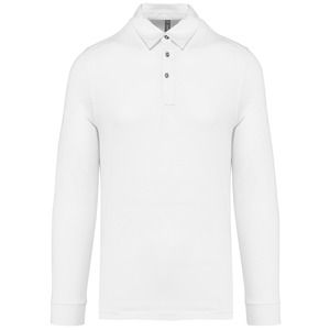 Kariban K264 - Langarm-Polohemd für Herren aus Jersey Weiß