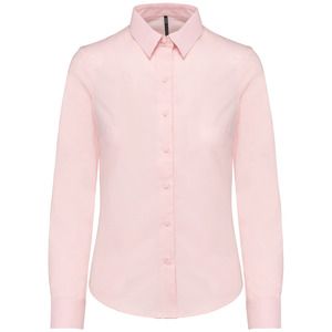 Kariban K534 - Pflegeleicht Damen Langarm Oxford Bluse Oxford Pale Pink