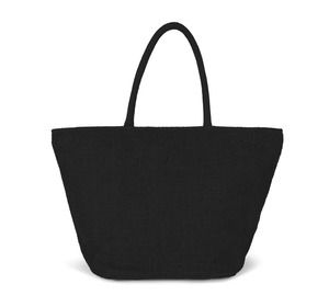 Kimood KI0257 - Shoppingtasche aus geflochtenen Jutefäden mit Strickstoff-Effekt Black