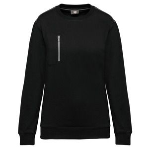 WK. Designed To Work WK403 - DayToDay Unisex-Sweatshirt mit kontrastfarbener zip Tasche Black / Silver