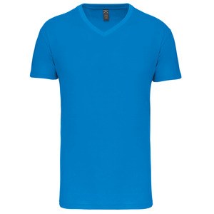 Kariban K3028IC - Herren-T-Shirt Bio150IC mit V-Ausschnitt Tropical Blue