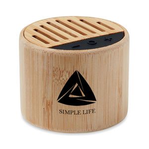 GiftRetail MO6818 - ROUND LUX Wireless Lautsprecher Bambus Wood