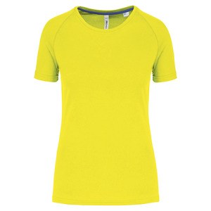 Proact PA4013 - Damen-Sportshirt aus Recyclingmaterial mit Rundhalsausschnitt Fluorescent Yellow