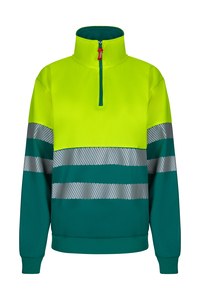 VELILLA 305703 - RS zweifarbiges Sweatshirt GREEN/HI-VIS YELLOW