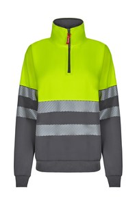 VELILLA 305703 - RS zweifarbiges Sweatshirt GREY/HI-VIS YELLOW