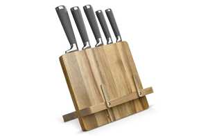 TopPoint LT94502 - Kochbuchständer mit 5 Messern Wood