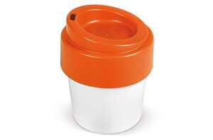 TopPoint LT98707 - Heiß-aber-cool Kaffeebecher mit Deckel 240ml White / Orange