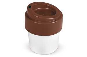 TopPoint LT98707 - Heiß-aber-cool Kaffeebecher mit Deckel 240ml White/Brown