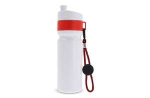 TopPoint LT98736 - Sportflasche mit Rand und Kordel 750ml Weiß / Rot