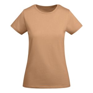 Roly CA6699 - BREDA WOMAN Tailliertes Kurzarm-T-Shirt für Damen aus OCS-zertifizierter Bio-Baumwolle GREEK ORANGE
