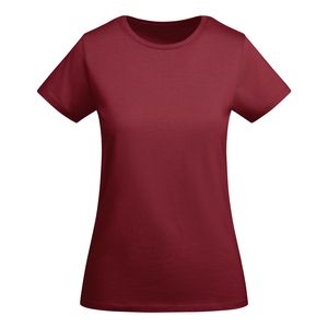 Roly CA6699 - BREDA WOMAN Tailliertes Kurzarm-T-Shirt für Damen aus OCS-zertifizierter Bio-Baumwolle Garnet