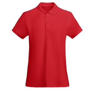Roly PO6618 - PRINCE WOMAN Tailliertes Kurzarm-Poloshirt für Damen aus OCS-zertifizierter Bio-Baumwolle Rot