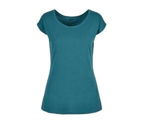 BUILD YOUR BRAND BYB013 - T-Shirt mit weitem Halsausschnitt Blaugrün