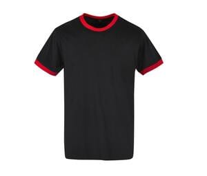 BUILD YOUR BRAND BYB022 - Ringer T-Shirt Black / City Red