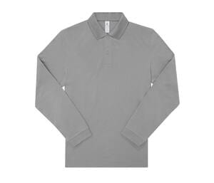 B&C BCU425 - Langärmeliges Poloshirt aus feinem Piqué Sport Grey