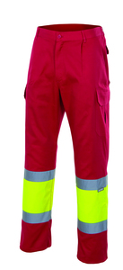 VELILLA 156 - HV zweifarbige Hose Red/Hi-Vis Yellow