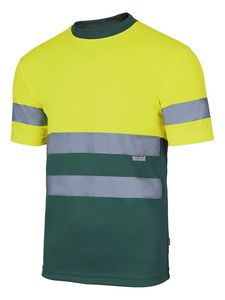 VELILLA 305506 - HV zweifarbiges T-Shirt GREEN/HI-VIS YELLOW