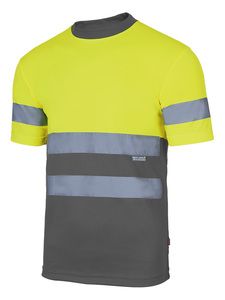VELILLA 305506 - HV zweifarbiges T-Shirt GREY/HI-VIS YELLOW