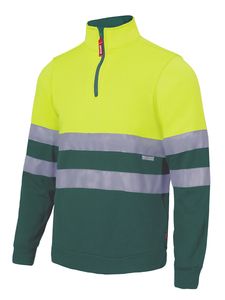 VELILLA 305701 - HV zweifarbig Sweatshirt GREEN/HI-VIS YELLOW