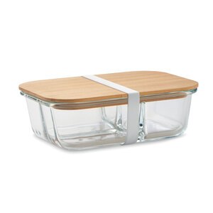 GiftRetail MO6973 - TUNDRA 3 Lunchbox Glas 800ml Transparent