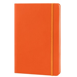 EgotierPro 30083 - A5 Notizbuch PU-Cover, elastisches Band, 96 Seiten LUXE Orange