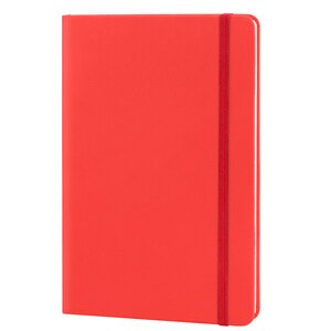 EgotierPro 30083 - A5 Notizbuch PU-Cover, elastisches Band, 96 Seiten LUXE Rot