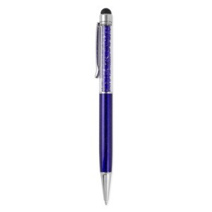 EgotierPro 33584 - Aluminium-Stift mit Touchscreen-Spitze und Diamanten DIAMONDS Blue