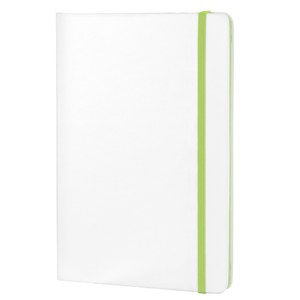EgotierPro 37088 - Notizbuch mit weißem PU-Cover und Farbgummiband COLORE VECL