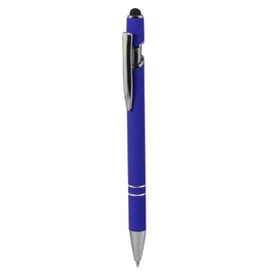 EgotierPro 37513RE - Recycling-Aluminium Stift mit Gummierung und Touch-Pointer EVEN Blue